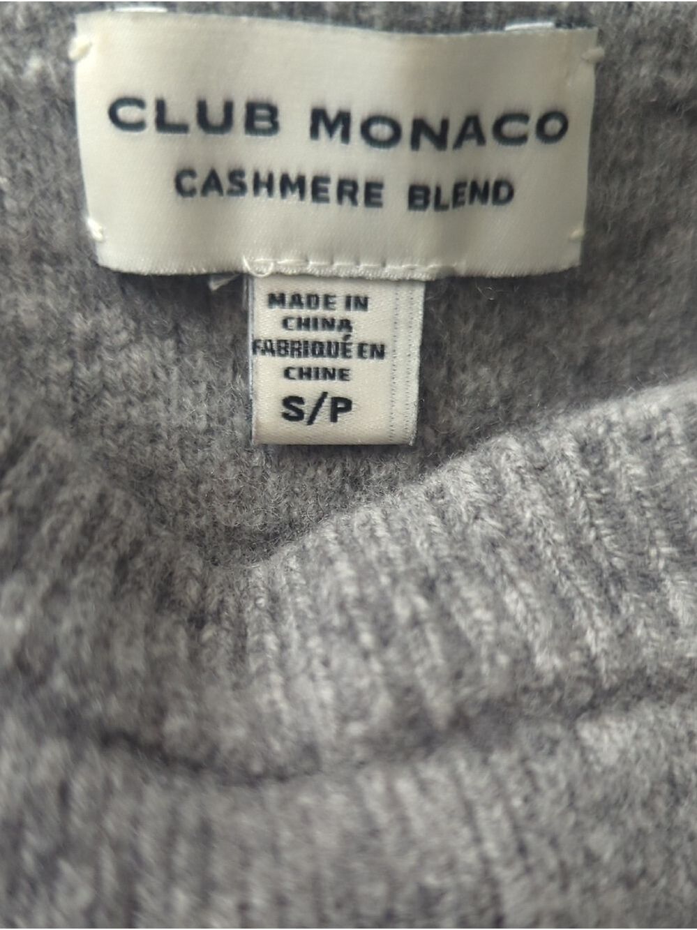 Club Monaco Cashmere Blend Grey Crewneck Women’s Sweater - Picture 4 of 7